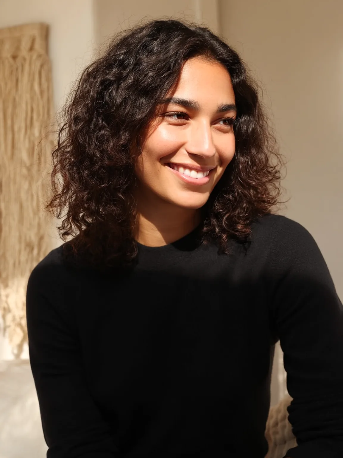 Dark Chocolate Brown Natural Curls with High Volume